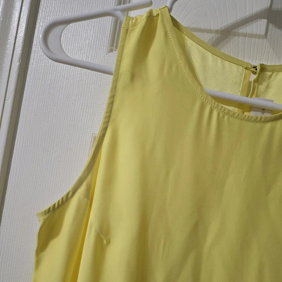 Amanda Uprichard Silk Mini Shift Dress w/ Ruffle Hem in Yellow, Unlined, EUC! - Picture 4 of 13